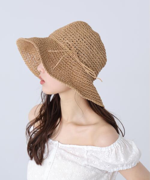 FREE'S MART（フリーズマート）の「雑材ハット（ハット・レディース・ブラウン/ベージュ・ﾌﾘ-）」の2枚目の写真