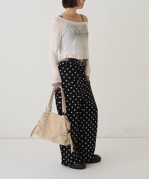 WHO'S WHO gallery（フーズフーギャラリー）の「ドットスラッシュポケットスウェットパンツ（スウェットパンツ・レディース・グレー/ブラック・MEDIUM/SMALL）」の22枚目の写真