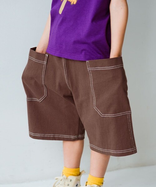 BRANSHES(ブランシェス)の「【綿100%】ステッチハーフパンツ(その他パンツ・キッズ・ブラック/ブラウン・150/100/130/120/140/110)」の10枚目の写真