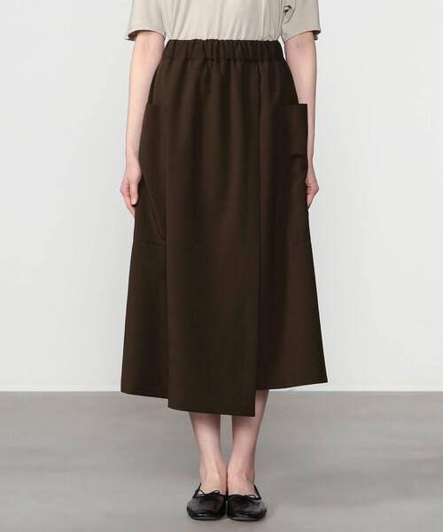 nicholson&nicholson(ニコルソンアンドニコルソン)の「nicholson & nicholson | 〈別注〉 ラップスカート WOMEN(スカート・レディース・グレー/ブラウン・38)」の7枚目の写真
