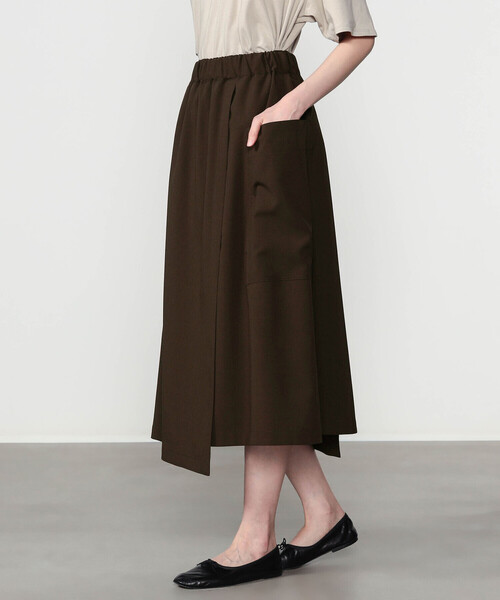 nicholson&nicholson(ニコルソンアンドニコルソン)の「nicholson & nicholson | 〈別注〉 ラップスカート WOMEN(スカート・レディース・グレー/ブラウン・38)」の4枚目の写真