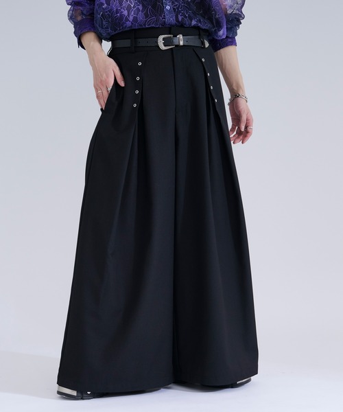 Ellno Loset(エルノロゼット)の「【新色追加】ハトメツキハカマタックワイドパンツ/SETUP対応(その他パンツ・メンズ・ブラック・X-SMALL/SMALL/LARGE/MEDIUM)」の9枚目の写真