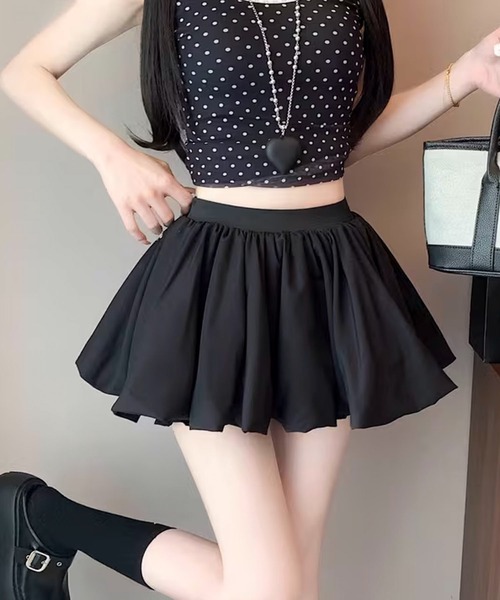 pyornim(ピョルニム)の「【インパン付き】バルーンミニスカート(スカート・レディース・ブラック/その他/ホワイト・M)」の1枚目の写真