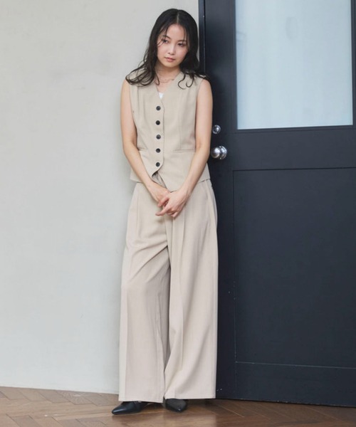 archives（アルシーヴ）の「【ＯＮかわ】ウォッシャブル麻調スラックス（スラックス・レディース・ベージュ/ブラウン/グレー・SMALL/MEDIUM）」の21枚目の写真