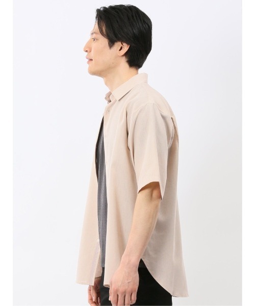 TAKA-Q（タカキュー）の「シャツ メンズ 半袖 リネン混 レギュラーカラー ややゆったり ルーズフィット （シャツ/ブラウス・メンズ・ベージュ/グレー系その他2・MEDIUM/X-LARGE/LARGE）」の14枚目の写真