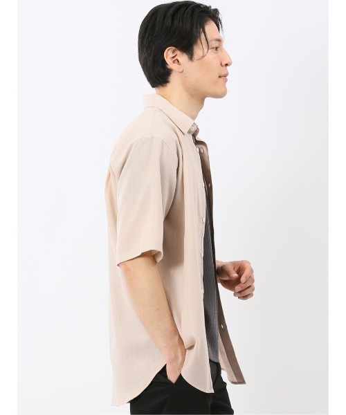 TAKA-Q（タカキュー）の「シャツ メンズ 半袖 リネン混 レギュラーカラー ややゆったり ルーズフィット （シャツ/ブラウス・メンズ・ベージュ/グレー系その他2・MEDIUM/X-LARGE/LARGE）」の16枚目の写真