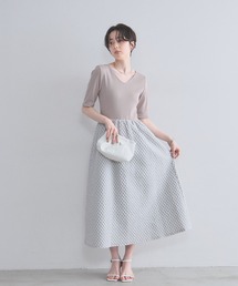 【ZOZO限定】リブカット×ジャガードワンピース