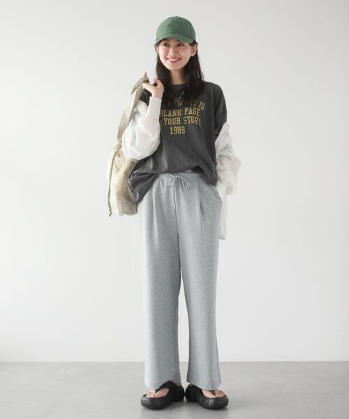 Green Parks(グリーンパークス)の「超冷感スウェットイージーパンツ(その他パンツ・レディース・ブラック/杢グレー/ホワイト系その他2・M/L)」の4枚目の写真