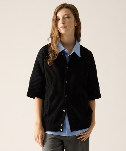 CLEL（クレイル）の「【CLEL】Short Sleeve Mesh Knit Shirt / 半袖メッシュニットシャツ（シャツ/ブラウス・メンズ・グレー/レッド/ブラック・L/XS/M/S）」の11枚目の写真