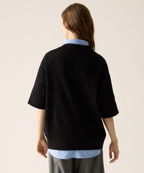 CLEL（クレイル）の「【CLEL】Short Sleeve Mesh Knit Shirt / 半袖メッシュニットシャツ（シャツ/ブラウス・メンズ・グレー/レッド/ブラック・L/XS/M/S）」の12枚目の写真