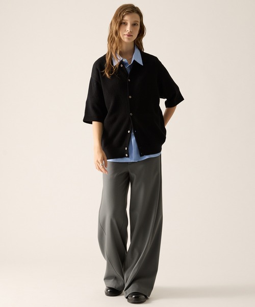 CLEL（クレイル）の「【CLEL】Short Sleeve Mesh Knit Shirt / 半袖メッシュニットシャツ（シャツ/ブラウス・メンズ・グレー/レッド/ブラック・L/XS/M/S）」の13枚目の写真