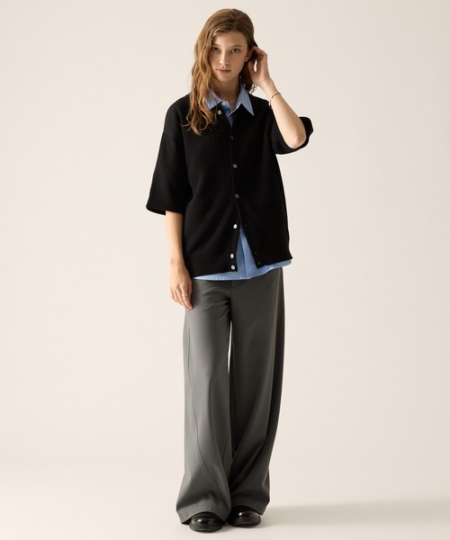 CLEL（クレイル）の「【CLEL】Short Sleeve Mesh Knit Shirt / 半袖メッシュニットシャツ（シャツ/ブラウス・メンズ・グレー/レッド/ブラック・L/XS/M/S）」の14枚目の写真
