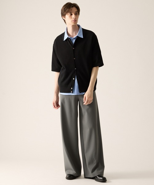 CLEL（クレイル）の「【CLEL】Short Sleeve Mesh Knit Shirt / 半袖メッシュニットシャツ（シャツ/ブラウス・メンズ・グレー/レッド/ブラック・L/XS/M/S）」の17枚目の写真