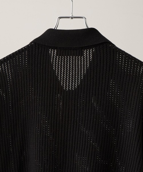 CLEL（クレイル）の「【CLEL】Short Sleeve Mesh Knit Shirt / 半袖メッシュニットシャツ（シャツ/ブラウス・メンズ・グレー/レッド/ブラック・L/XS/M/S）」の4枚目の写真
