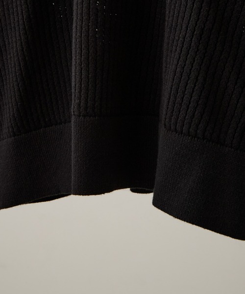CLEL（クレイル）の「【CLEL】Short Sleeve Mesh Knit Shirt / 半袖メッシュニットシャツ（シャツ/ブラウス・メンズ・グレー/レッド/ブラック・L/XS/M/S）」の5枚目の写真