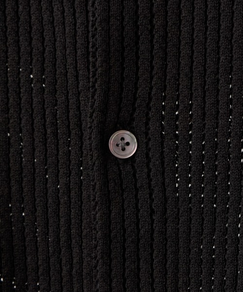 CLEL（クレイル）の「【CLEL】Short Sleeve Mesh Knit Shirt / 半袖メッシュニットシャツ（シャツ/ブラウス・メンズ・グレー/レッド/ブラック・L/XS/M/S）」の7枚目の写真