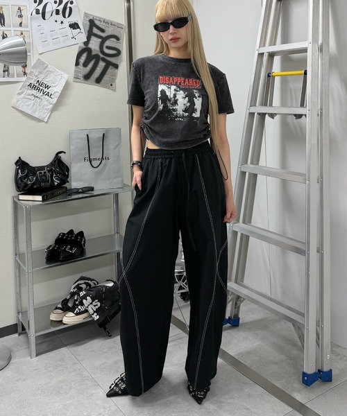 Figments(フィグメンツ)の「ステッチバルーントラックパンツ(その他パンツ・レディース・ブラック・FREE)」の2枚目の写真