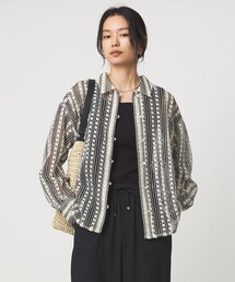 カラミレース シャツ