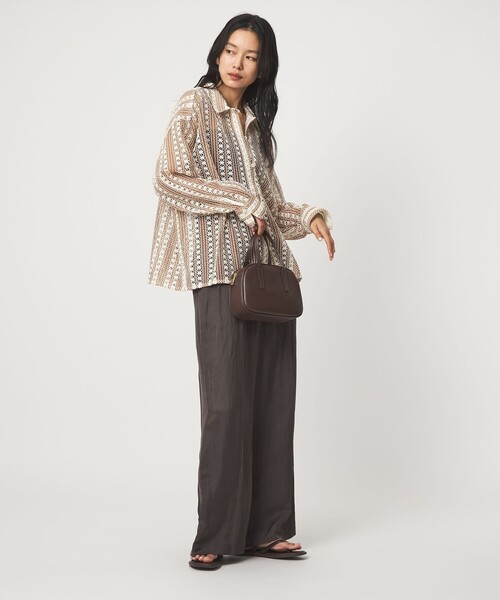 green label relaxing(グリーンレーベルリラクシング)の「カラミレース シャツ(シャツ/ブラウス・レディース・ブラック/ベージュ・FREE)」の10枚目の写真