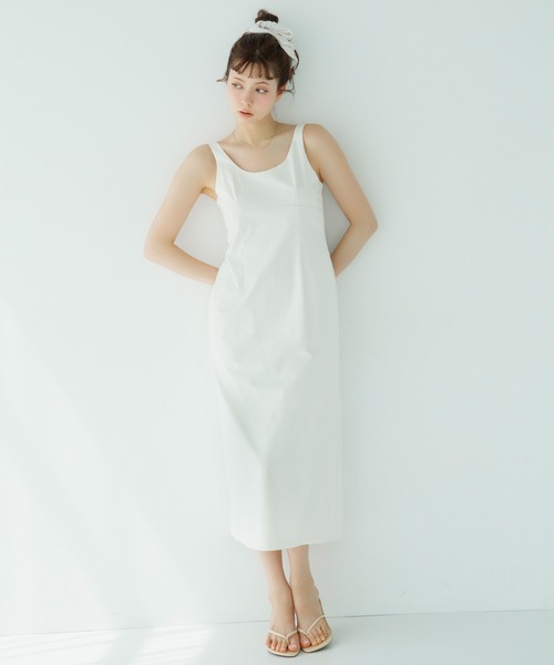 Tiny EDEN(タイニーエデン)の「タイトキャミワンピース(ワンピース・レディース・ブラック/ホワイト・FREE)」の1枚目の写真