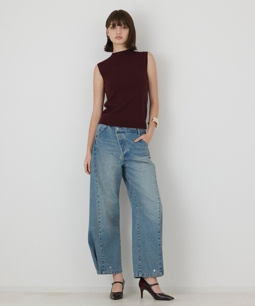 Diagram(ダイアグラム)の「ラップ2wayデニムパンツ(デニムパンツ・レディース・ボルドー/ブルー・34/36)」の1枚目の写真