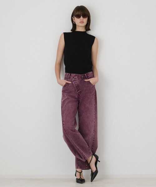 Diagram(ダイアグラム)の「ラップ2wayデニムパンツ(デニムパンツ・レディース・ボルドー/ブルー・34/36)」の9枚目の写真