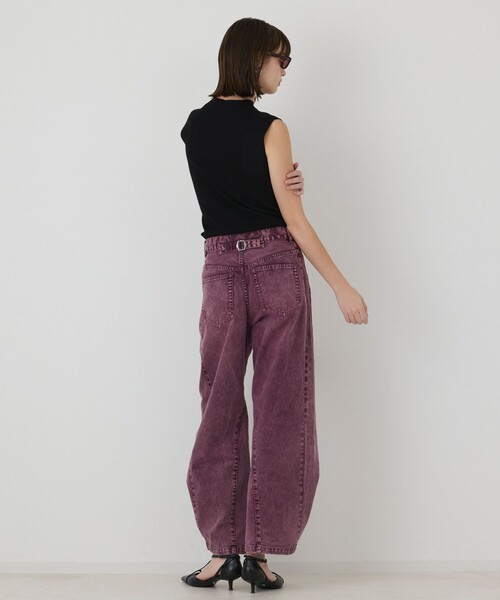 Diagram(ダイアグラム)の「ラップ2wayデニムパンツ(デニムパンツ・レディース・ボルドー/ブルー・34/36)」の11枚目の写真