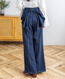 clear | 【低身長対応／サイズ展開あり】バックリボンワイドデニムパンツ［骨格ナチュラル］(デニムパンツ)