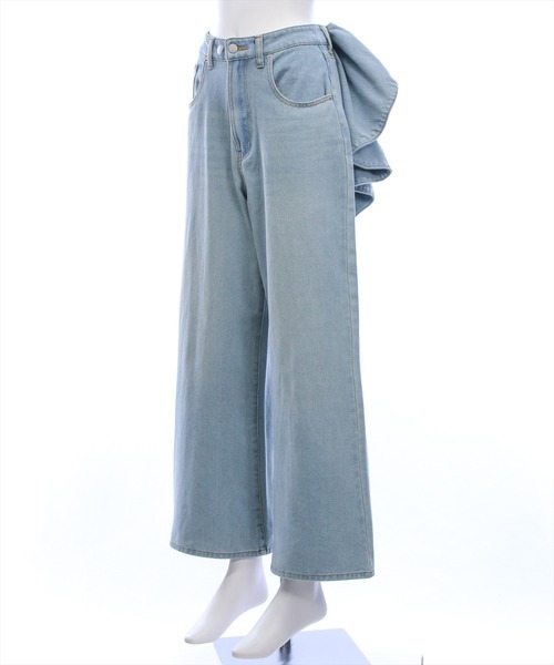 clear（クリア）の「バックリボンワイドデニムパンツ［ガーリー／骨格ナチュラル／カジュアル］（デニムパンツ・レディース・ブルー/ライトブルー・M/PS/S）」の21枚目の写真