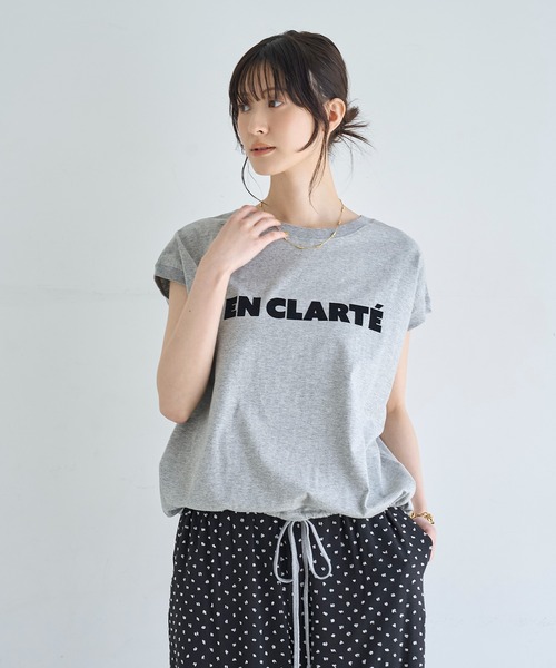 meilmada(メイルマダ)の「【汗染み防止加工】ドロストロゴTシャツ(Tシャツ/カットソー・レディース・グレー/チャコールグレー・FREE)」の4枚目の写真