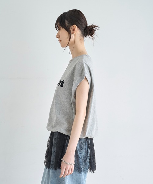 meilmada(メイルマダ)の「【汗染み防止加工】ドロストロゴTシャツ(Tシャツ/カットソー・レディース・グレー/チャコールグレー・FREE)」の12枚目の写真