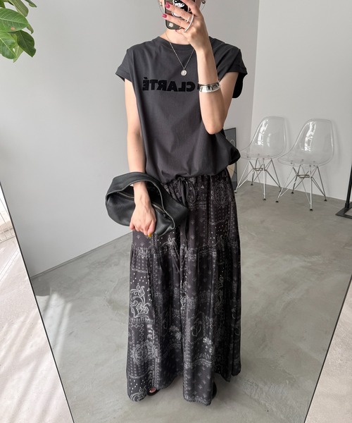 meilmada(メイルマダ)の「【汗染み防止加工】ドロストロゴTシャツ(Tシャツ/カットソー・レディース・グレー/チャコールグレー・FREE)」の22枚目の写真