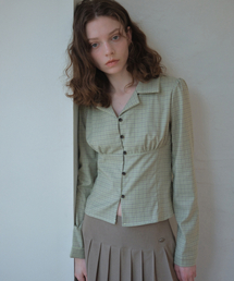 Vintage Check Long Sleeve Shirt_Dusty green(O26SH02)