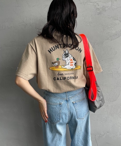 The Endless Summer（エンドレスサマー）の「[THE ENDLESS SUMMER/エンドレスサマー] 別注 BUHI HUNTINGTON バックプリントTシャツ（Tシャツ/カットソー・レディース・ホワイト/ブラック/ベージュ・M/L/S/XL）」の14枚目の写真