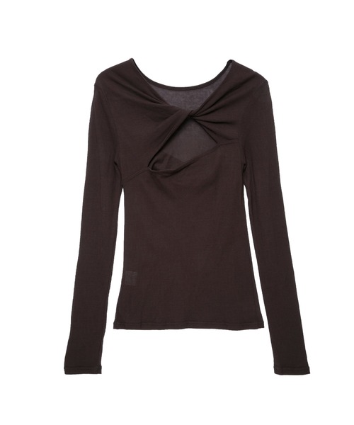 IRIS47(イリスフォーセブン)の「【IRIS 47】fault tops/フォルト トップス(Tシャツ/カットソー・レディース・ホワイト/ブラウン/ライトブルー・FREE)」の6枚目の写真