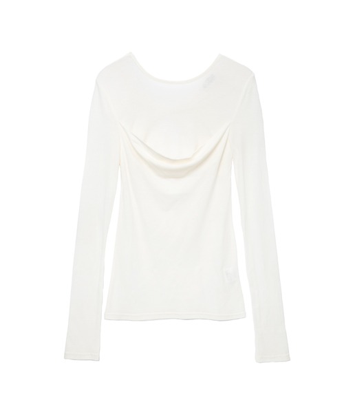 IRIS47(イリスフォーセブン)の「【IRIS 47】fault tops/フォルト トップス(Tシャツ/カットソー・レディース・ホワイト/ブラウン/ライトブルー・FREE)」の8枚目の写真
