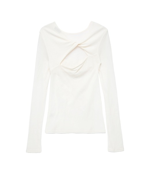 IRIS47(イリスフォーセブン)の「【IRIS 47】fault tops/フォルト トップス(Tシャツ/カットソー・レディース・ホワイト/ブラウン/ライトブルー・FREE)」の9枚目の写真