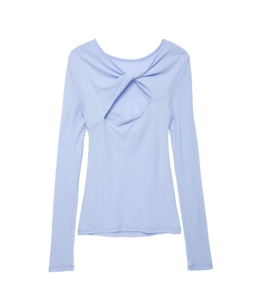 IRIS47(イリスフォーセブン)の「【IRIS 47】fault tops/フォルト トップス(Tシャツ/カットソー・レディース・ホワイト/ブラウン/ライトブルー・FREE)」の12枚目の写真