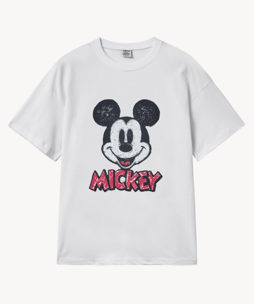 VTWO(ブイツー)の「ヴィンテージピグメントダメージウォッシングフェイス_ミッキー_ティーシャツ(ホワイト)(Tシャツ/カットソー・レディース・その他・MEDIUM/LARGE)」の1枚目の写真