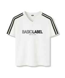 BASIC LABEL（ベーシックラベル）の「Onlyway Track V-neck Short-sleeved T-shirt 4 Color [BLSV_1502]（Tシャツ/カットソー）」