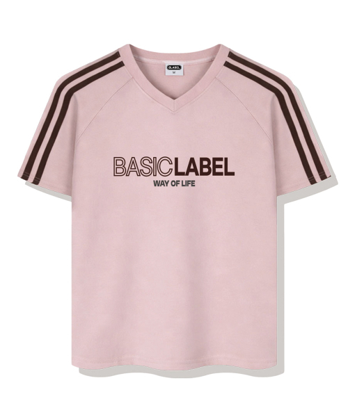 BASIC LABEL（ベーシックラベル）の「Onlyway Track V-neck Short-sleeved T-shirt 4 Color [BLSV_1502]（Tシャツ/カットソー・レディース・ネイビー/アイボリー/ピンク/ブラック・X-LARGE/LARGE/MEDIUM/SMALL）」の11枚目の写真