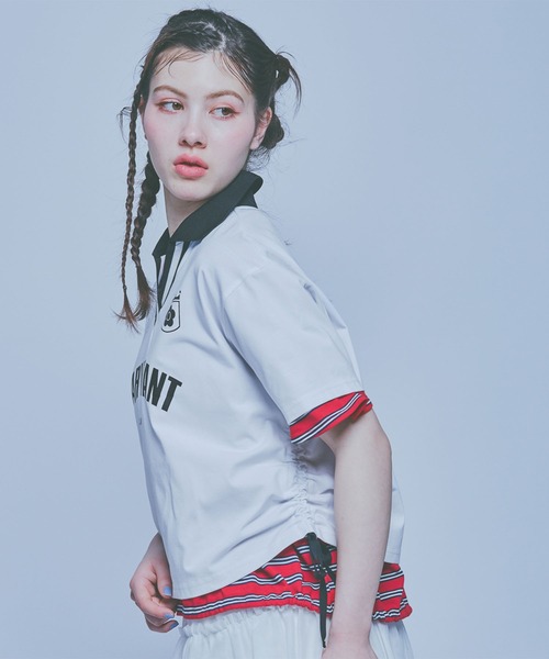 MARY QUANT(マリークワント)の「FOOTBALLコレクションデザイン プルオーバー(Tシャツ/カットソー・レディース・ホワイト/ブルー/ベージュ・M)」の6枚目の写真