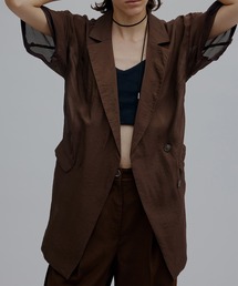 Ameri（アメリ）の「LUSTER SHEER HALF JACKET（テーラードジャケット）」