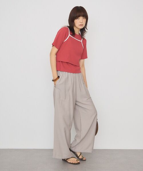 AMERICAN HOLIC(アメリカンホリック)の「【2点セット】配色キャミ+Tシャツ(Tシャツ/カットソー・レディース・ネイビー/ブラウン/レッド・M/L)」の8枚目の写真