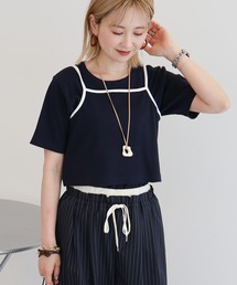 【2点セット】配色キャミ+Tシャツ