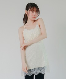 < ZOZOTOWN限定 >サテンレースレイヤードキャミソール