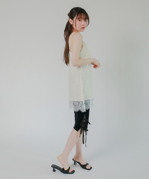 mic by Olu.(ミックバイオルドット)の「< ZOZOTOWN限定 >サテンレースレイヤードキャミソール(Tシャツ/カットソー・レディース・アイボリー・FREE)」の3枚目の写真