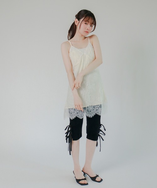 mic by Olu.(ミックバイオルドット)の「< ZOZOTOWN限定 >サテンレースレイヤードキャミソール(Tシャツ/カットソー・レディース・アイボリー・FREE)」の4枚目の写真