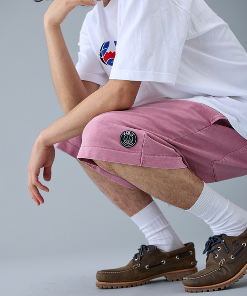PARIS SAINT-GERMAIN（パリサンジェルマン）の「【Paris Saint-Germain / パリ・サン＝ジェルマン】 JP PIGMENT CREST SHORTS（その他パンツ・メンズ・ベージュ/ブラック系その他/ピンク・SMALL/MEDIUM/LARGE）」の6枚目の写真