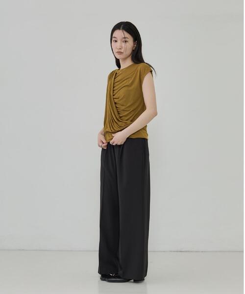 GALLEST(ギャレスト)の「アシメドレープカットソー(Tシャツ/カットソー・レディース・ブラウン系/ブルーグリーン/チャコールグレー・38)」の12枚目の写真